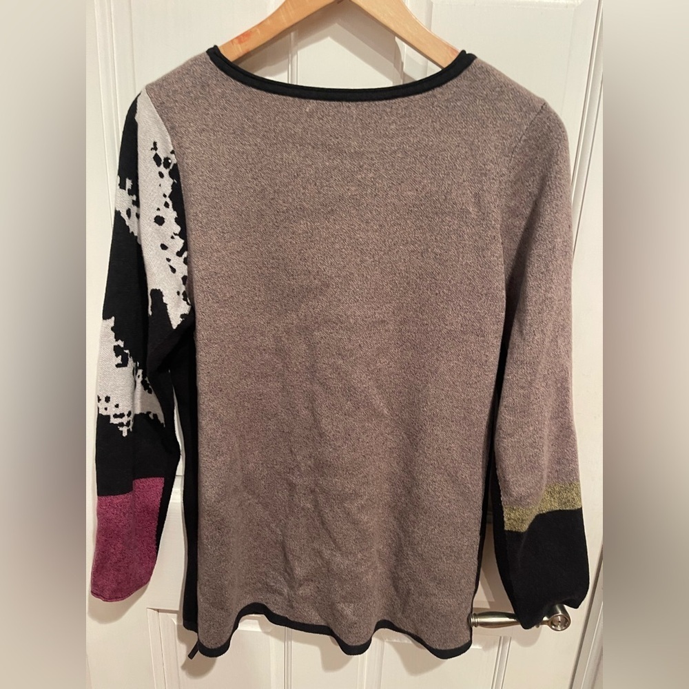 Nic+Zoe Stylish Colorblock Long Sleeve Sweater Size M Womens - Picture 5 of 6